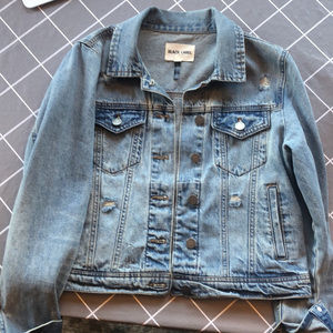 Distressed jean jacket